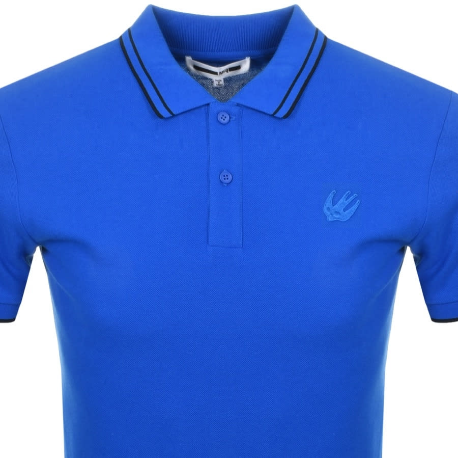 Alternative Image for ProductMCQ Alexander McQueen Tipped Polo T Shirt Blue2